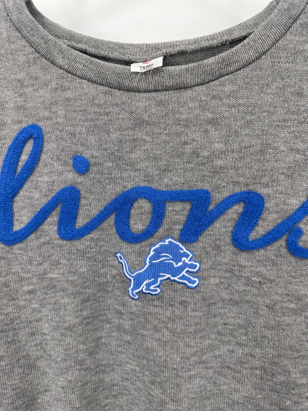Detroit Lions Sweatshirt Womens Large Grey NFL Football Crewneck Shirt - Picture 2 of 4